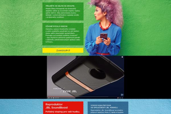 Landing page Moto Z Play